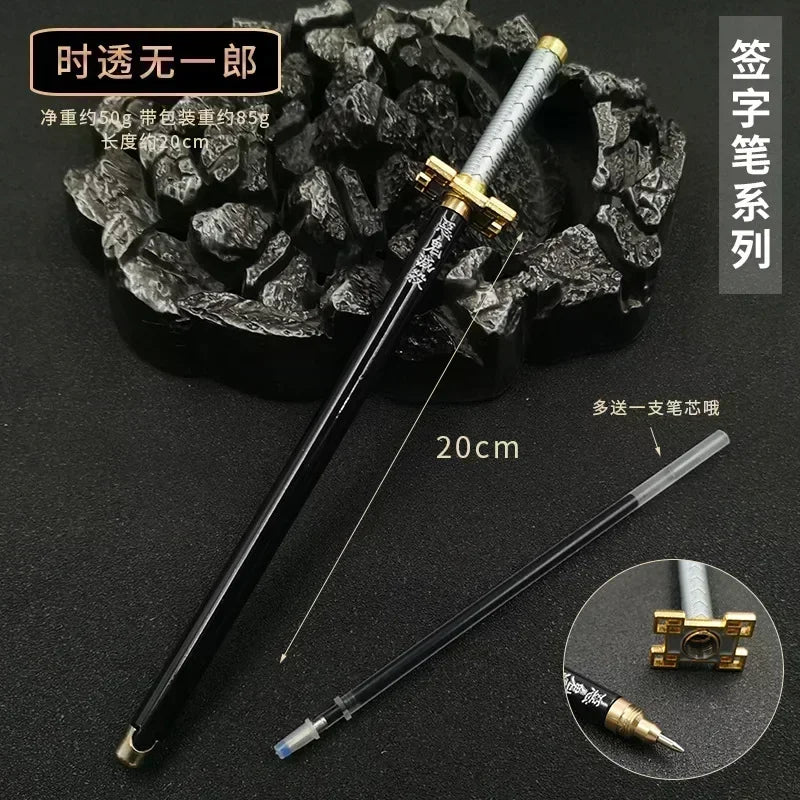 17 Styles Japan Anime Demon Model Gel Pen 0.5mm Black Refill Cosplay Prop Kid Student Gift SlayerWeapon Sword