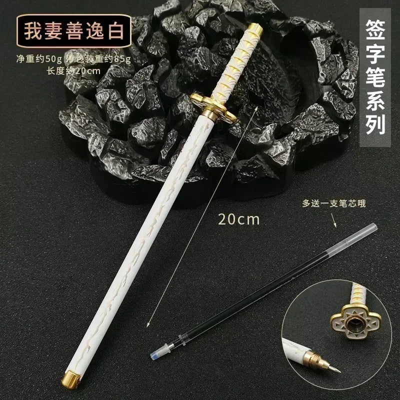 17 Styles Japan Anime Demon Model Gel Pen 0.5mm Black Refill Cosplay Prop Kid Student Gift SlayerWeapon Sword