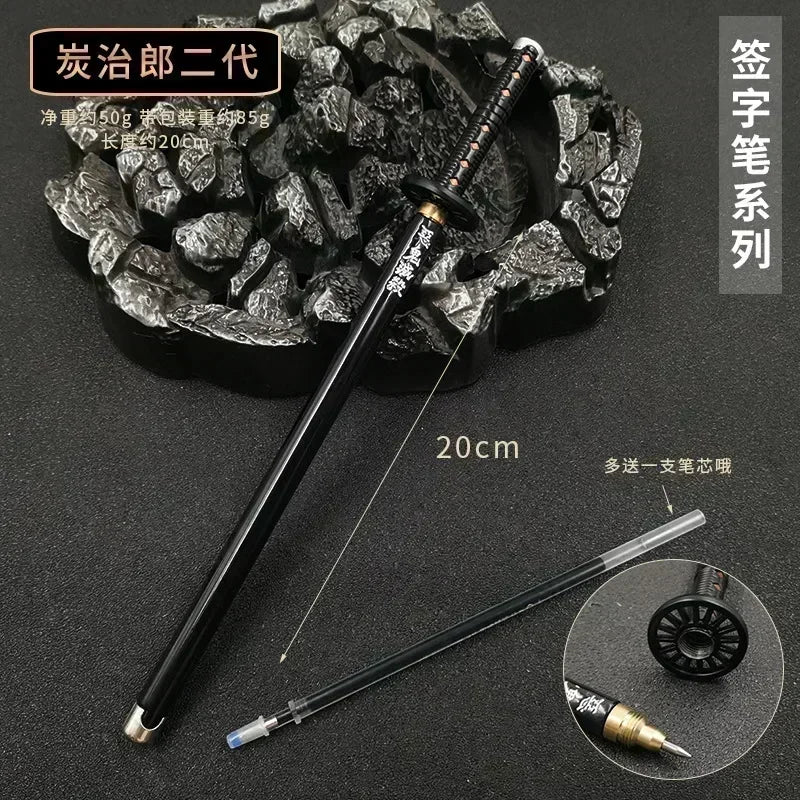 17 Styles Japan Anime Demon Model Gel Pen 0.5mm Black Refill Cosplay Prop Kid Student Gift SlayerWeapon Sword