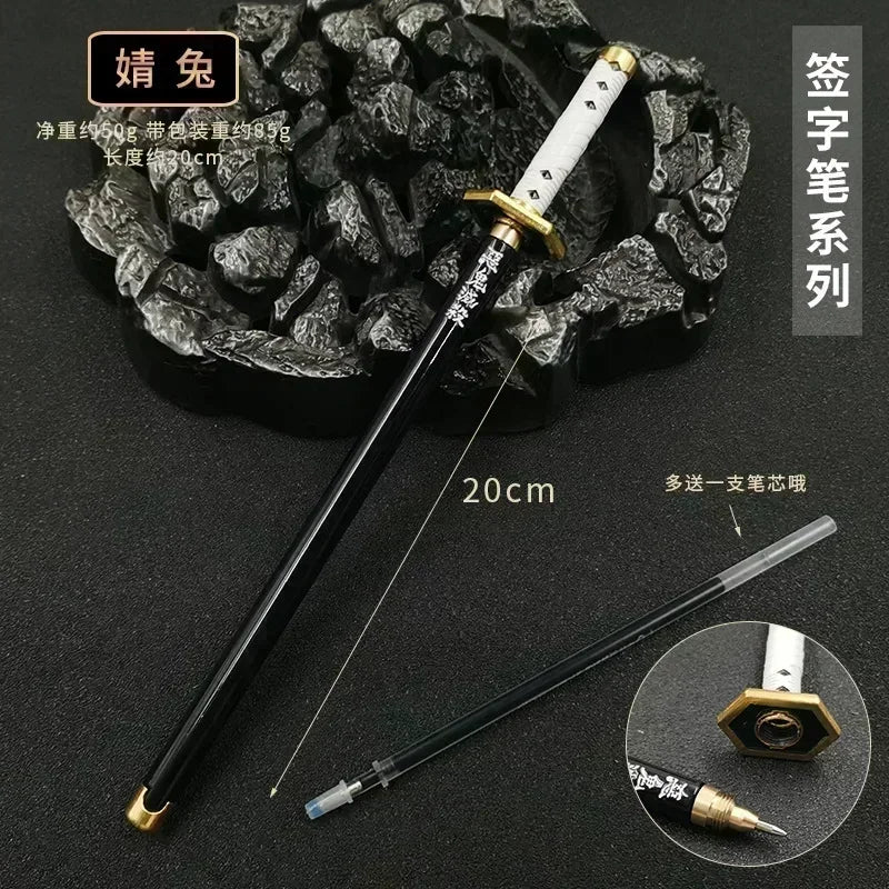 17 Styles Japan Anime Demon Model Gel Pen 0.5mm Black Refill Cosplay Prop Kid Student Gift SlayerWeapon Sword