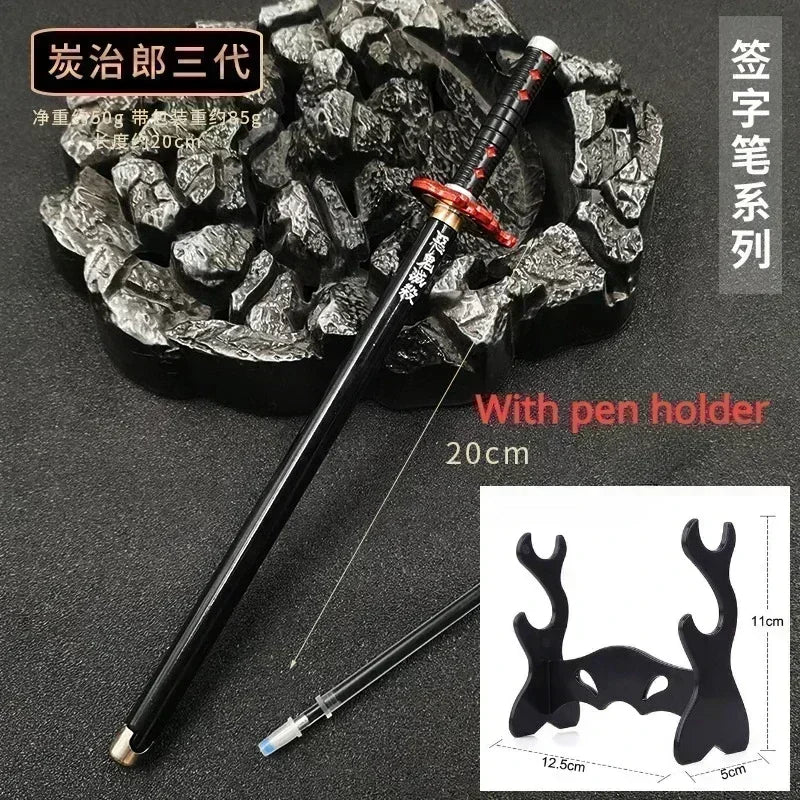 17 Styles Japan Anime Demon Model Gel Pen 0.5mm Black Refill Cosplay Prop Kid Student Gift SlayerWeapon Sword