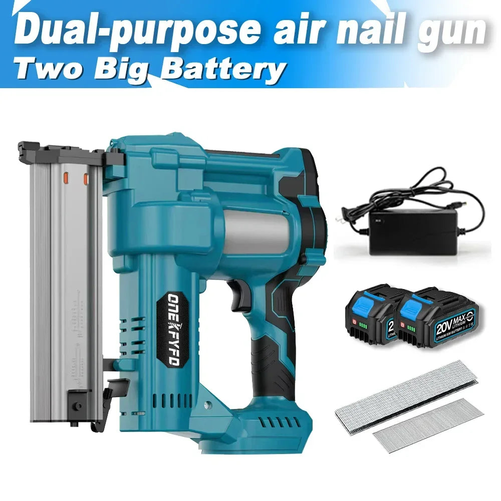 2 in 1 Brushless F50 /K438 Electric Wireless Nail Gun Stapler Nailer U-shape Nail Woodworking Power Tools For Makita 18V Battery