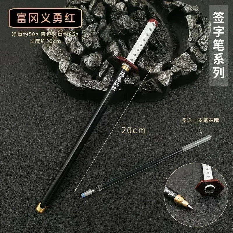 17 Styles Japan Anime Demon Model Gel Pen 0.5mm Black Refill Cosplay Prop Kid Student Gift SlayerWeapon Sword