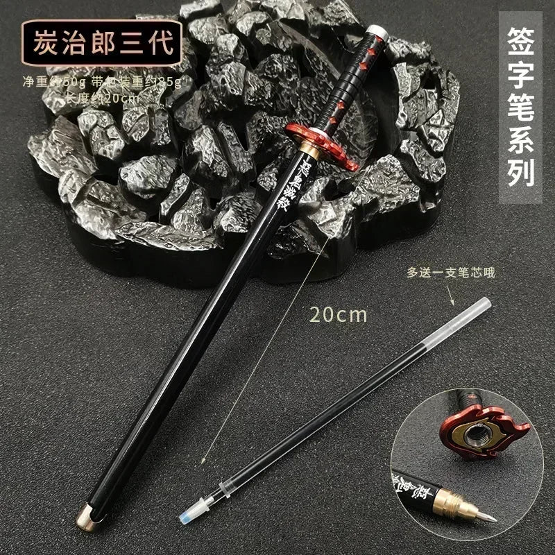 17 Styles Japan Anime Demon Model Gel Pen 0.5mm Black Refill Cosplay Prop Kid Student Gift SlayerWeapon Sword