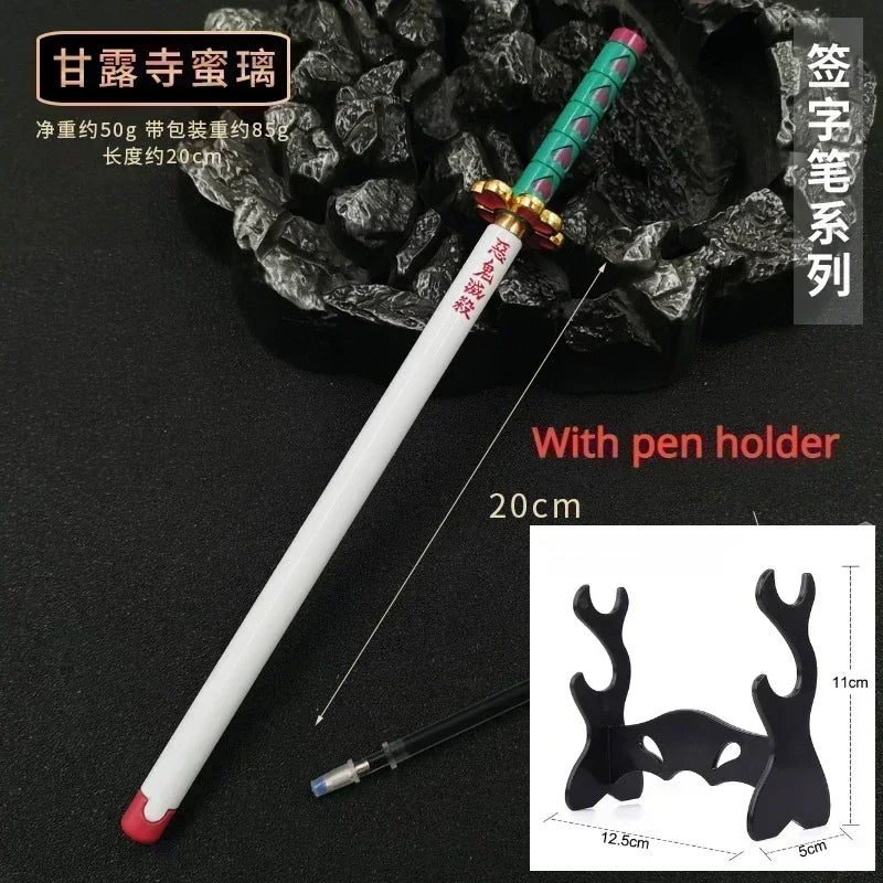 17 Styles Japan Anime Demon Model Gel Pen 0.5mm Black Refill Cosplay Prop Kid Student Gift SlayerWeapon Sword