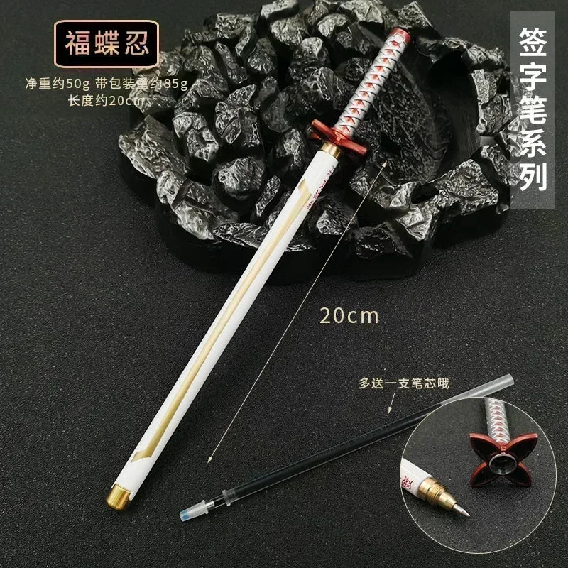 17 Styles Japan Anime Demon Model Gel Pen 0.5mm Black Refill Cosplay Prop Kid Student Gift SlayerWeapon Sword