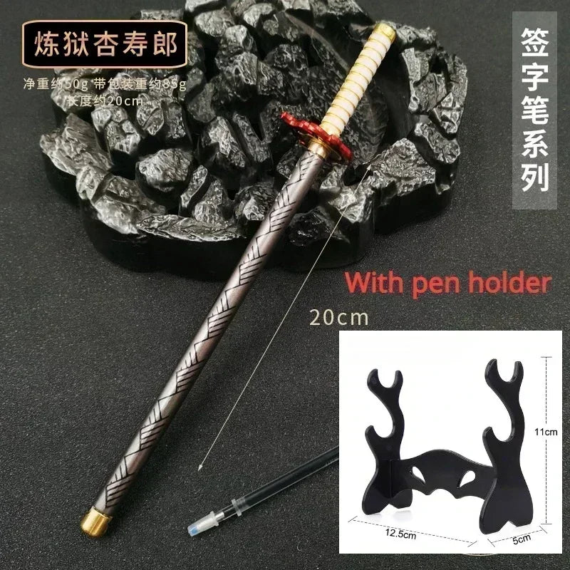 17 Styles Japan Anime Demon Model Gel Pen 0.5mm Black Refill Cosplay Prop Kid Student Gift SlayerWeapon Sword