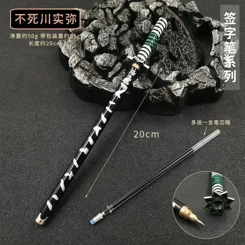 17 Styles Japan Anime Demon Model Gel Pen 0.5mm Black Refill Cosplay Prop Kid Student Gift SlayerWeapon Sword