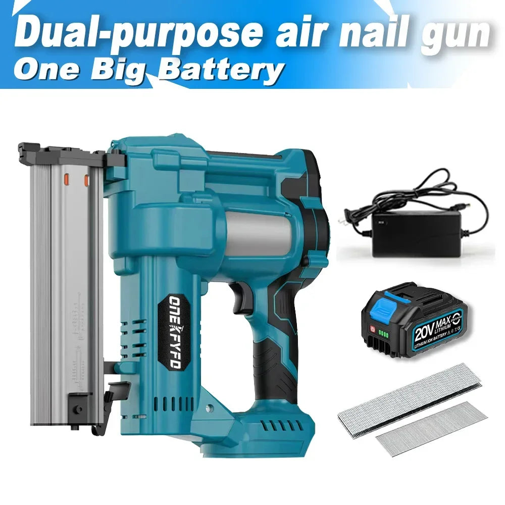 2 in 1 Brushless F50 /K438 Electric Wireless Nail Gun Stapler Nailer U-shape Nail Woodworking Power Tools For Makita 18V Battery