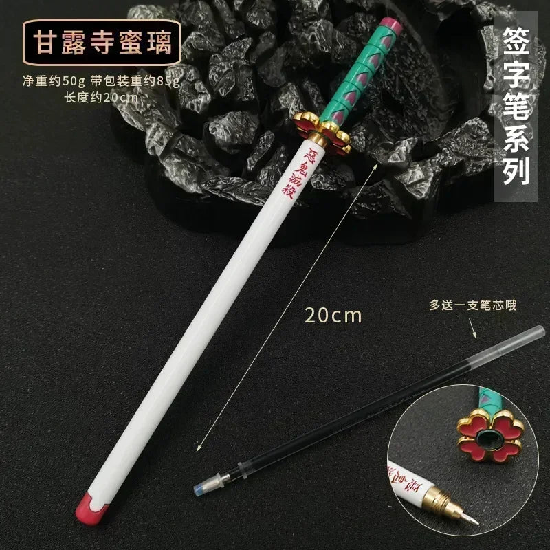 17 Styles Japan Anime Demon Model Gel Pen 0.5mm Black Refill Cosplay Prop Kid Student Gift SlayerWeapon Sword