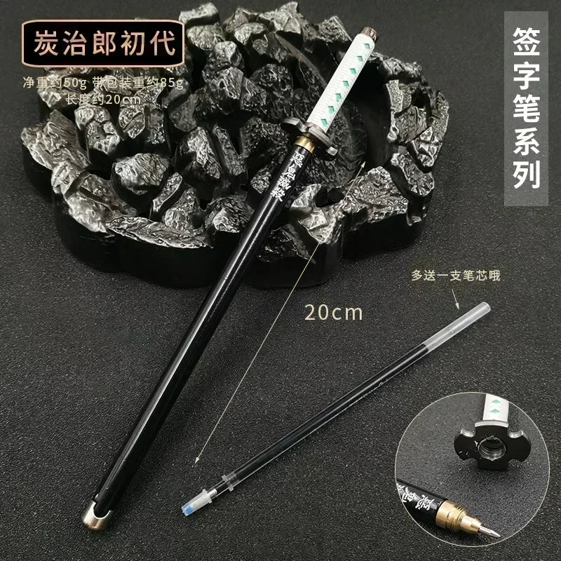 17 Styles Japan Anime Demon Model Gel Pen 0.5mm Black Refill Cosplay Prop Kid Student Gift SlayerWeapon Sword