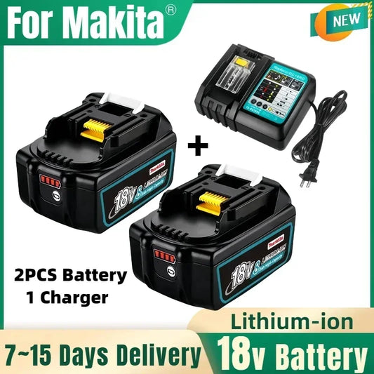 100% Original 18V Rechargeable power tool Battery For Makita DDF487 DTD173 DTW700 DGA404 Replaceable LED Lithium 6.0/8.0/12.0Ah