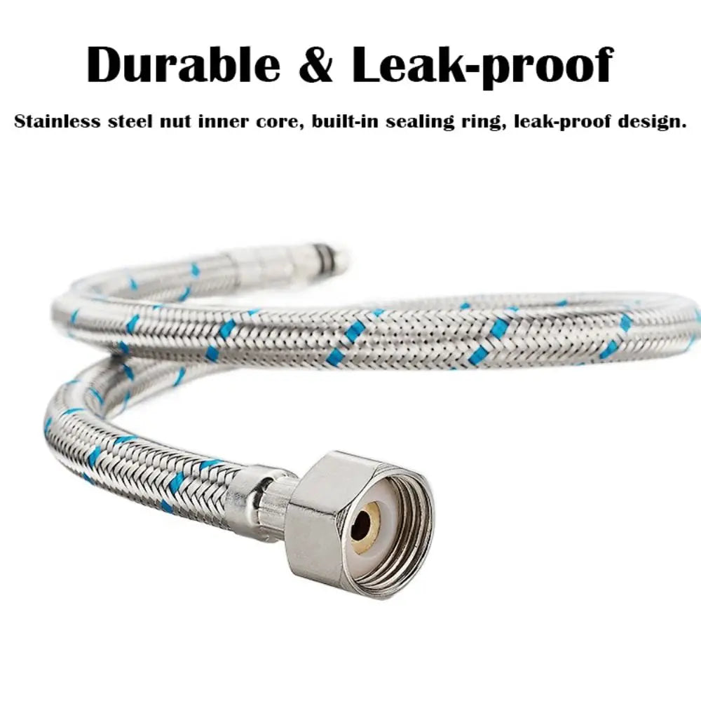 1Pair Single Head Cold and Hot Water Inlet Pipe Stainless Steel Woven Sink Faucet Connector Kitchen Basin Plumbing Hoses