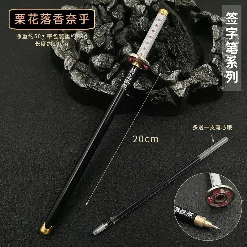 17 Styles Japan Anime Demon Model Gel Pen 0.5mm Black Refill Cosplay Prop Kid Student Gift SlayerWeapon Sword