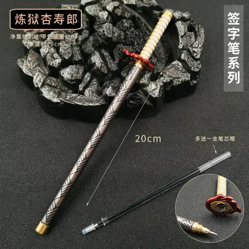 17 Styles Japan Anime Demon Model Gel Pen 0.5mm Black Refill Cosplay Prop Kid Student Gift SlayerWeapon Sword